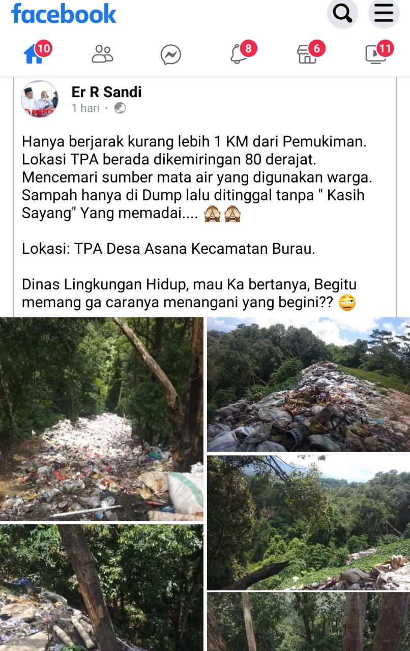 Diduga Mencemari Sumber Mata Air, DLH Lutim TinjauTumpukan Sampah di Burau