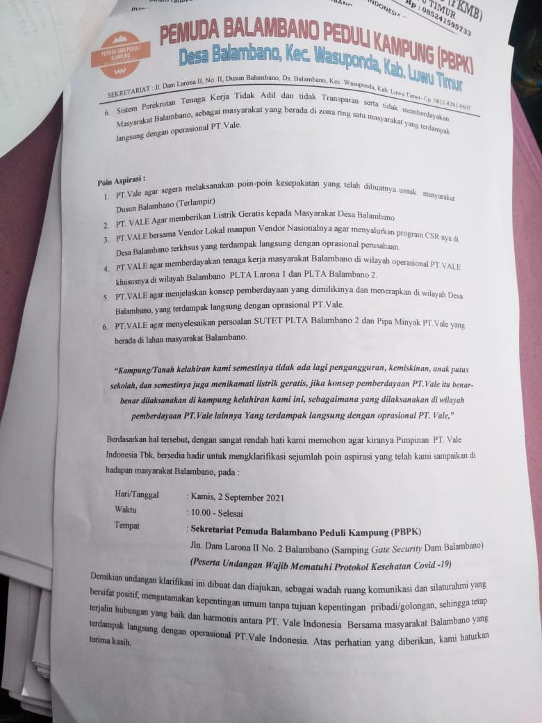 Polemik Konsep Pemberdayaa PTVI, Antara Kesejahteraan Masyarakat Desa Balambano Dan Logika Penganggaran